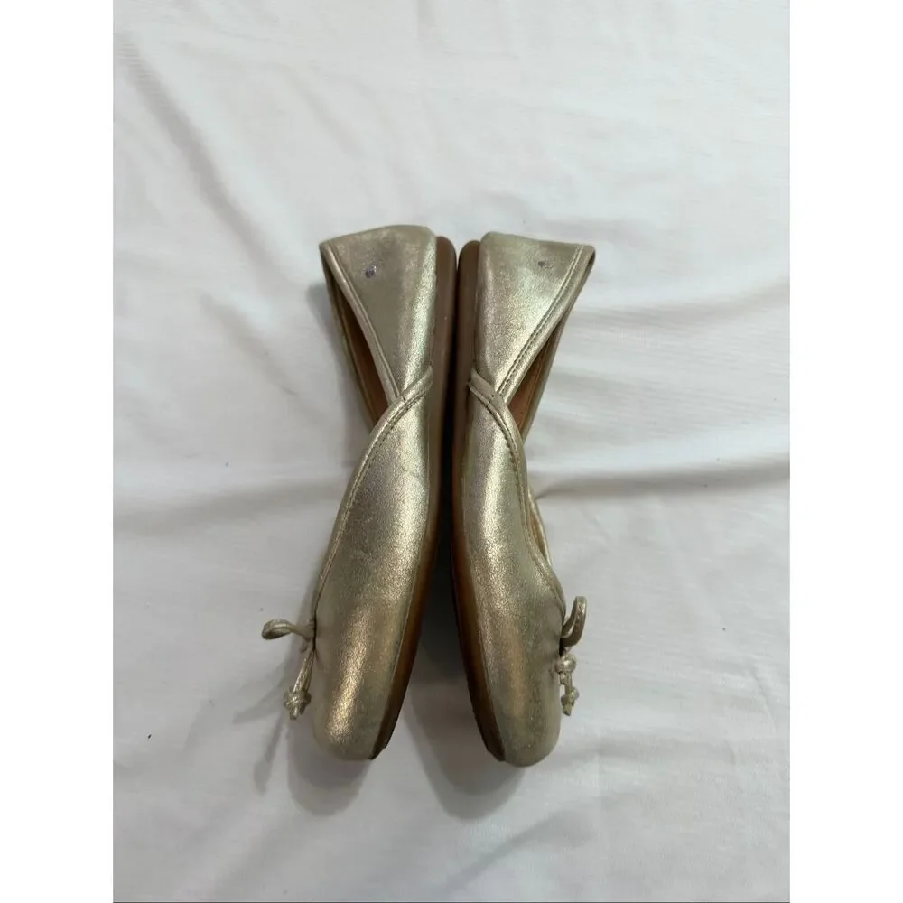 Ugg Metallic Gold Sherpa Lined Ballet Flats Size 7